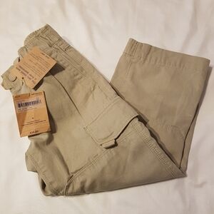Lands' End boys size 4 canvas climber pants khaki lots of pockets, NEW